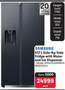 Samsung 617Ltr Side-By-Side Fridge With Water Dispenser and Ice Dispenser