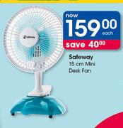 Safeway 15cm Mini Desk Fan-Each