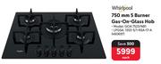 Whirlpool 750mm 5 Burner Gas-On-Glass Hob GOA7523/NB1 460697