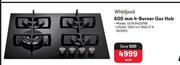 Whirlpool 600mm 4-Burner Gas Hob GOA6423/NB 303351