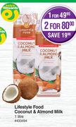Lifestyle Food Coconut & Almond Milk-For 1  x 1Ltr