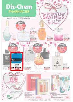 Dis-Chem : Valentine's Day Savings (1 February - 14 February 2021), page 1