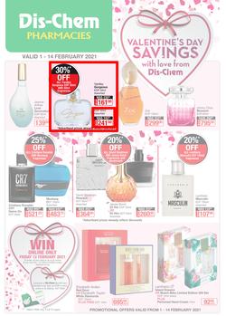 Dis-Chem : Valentine's Day Savings (1 February - 14 February 2021), page 1