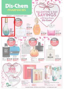 Dis-Chem : Valentine's Day Savings (1 February - 14 February 2021), page 1
