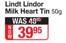 Lindt Lindor Milk Heart Heart Tin-50g