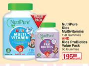 NutriPure Kids Multivitamins 120 Gummies & Kids Pro Biotics Value Pack 60 Gummies-Per Pack