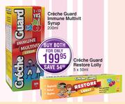 Creche Guard Immune Multivit Syrup 200ml & Creche Guard Restore Lolly 5 x 50ml-For Both