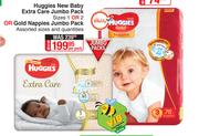 Huggies New Baby Extra Care Jumbo Pack (Sizes 1 Or 2) Or Gold Nappies Jumbo Pack-Per Pack