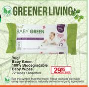 Yugi Baby Green 100% Biodegradable Baby Wipes (72 Wipes) Assorted-Per Pack
