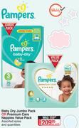 Pampers Baby Dry Jumbo Pack Or Premium Care Nappies Value Pack-Per Pack