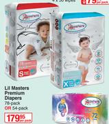 Lil Masters Premium Diapers 78 Pack Or 54 Pack-Per Pack