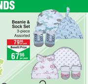 Oh Baby Beanie & Sock Set Of 3 Piece (Assorted)-Per Pack