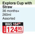 Tommee Tippee Explora Cup With Straw (36 Months Assorted) 260ml-Each
