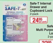 Baby Things Safe-T Internal Drawer & Cupboard Lock 2 Pack-Per Pack