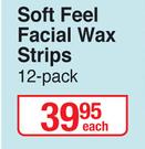 Mandy's Soft Feel Facial Wax Strips-12 Pack Each