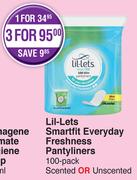 Lil-Lets Smartifit Everyday Freshness Pantyliners-3x100 Pack