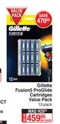 Gillette Fusion5 ProGlide Cartridges Value Pack-12's Per Pack