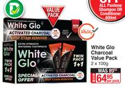 White Glo Charcoal Value Pack-2 x 100g Per Pack