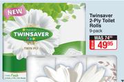 Twinsaver 2 Ply Toilet Rolls-9 Pack