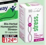Bio Herbal Homeopathic Stress+ 30 Capsules