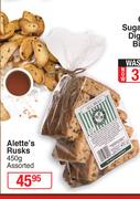 Alette's Rusks Assorted-450g