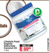 Lifestyle Food Organic Odourless Coconut Oil-1L