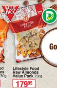 Lifestyle Food Raw Almonds Value Pack-750g