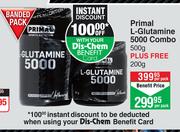 Primal L-Glutamine 5000 Combo 500g Plus Free 200g-Per Pack
