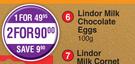 Lindt Lindor Milk Chocolate Eggs 100g-For 2