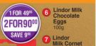 Lindt Lindor Milk Chocolate Eggs-100g