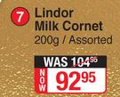 Lindt Lindor Milk Cornet Assorted-200g 