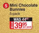 Lindt Mini Chocolate Bunnies-5 Pack Per Pack