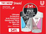 Shield Ultimate Protection Anti Perspirant Deodorant Stick For Men Or Women Assorted-45ml Each