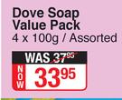 Dove Soap Value Pack Assorted-4 x 100g