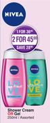 Nivea Shower Cream Or Gel Assorted-For 2 x 250ml
