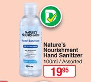 Nature's Nourishment Hand Sanitizer Assorted-100ml