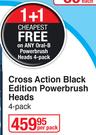 Oral B Cross Action Black Edition Powerbrush Heads-4's Per Pack