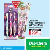 Character Kids Toothbrush Set Value Pack Assorted (3 Pack)-Per Pack