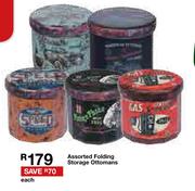 Assorted Folding Storage Ottomans-Each