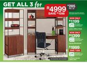 Latina Office Chair + Laruso Bookshelf + 3 Piece Laruso Office Set-For All 3