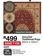 Assorted Traditional Rugs 80cm x 120cm-Each
