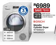 Bosch 8kg Metallic Cylinder Dryer WTB8620/M8326SZA