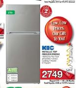 KIC 215L Metallic Top Freezer Fridge