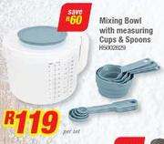 Kitchen Inspire Mixing Bowl With Measuring Cups & Spoons-Per Set