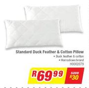 Standard Duck Feather & Cotton Pillow