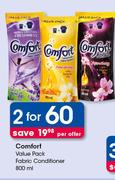 Comfort Value Pack Fabric Conditioner-2x800ml 