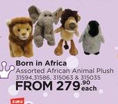 Born In Africa Assorted African Animal Plush 31594,31586, 315063 & 315035-Each