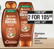 Garnier Ultimate Blends Smoothing Shampoo Or Conditioner Assorted-360ml Each