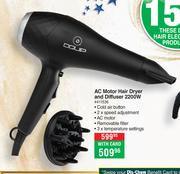 Dquip AC Motor Hair Dryer And Diffuser 2200W