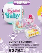 Zuru 5 Surprise Assorted Mini Baby Capsule ZURU77487GQ6 Or ZURU77487SK1-Each